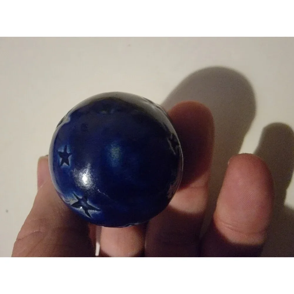 Miniature Ceramic Vase Like Candle Holder Midnight Blue Stars Mini